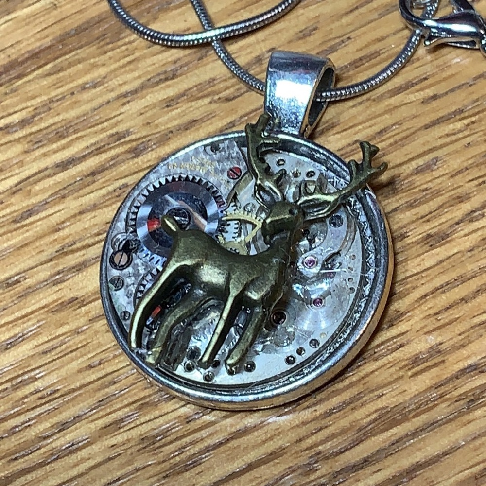 Deer Steampunk Necklace New - Picture 2 of 10